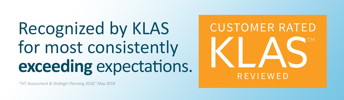 Recognized by KLAS for most consistently exceeding expectations